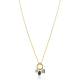 ZINZI zilveren collier verguld met oog waar blauwe en witte zirconia - 2010984