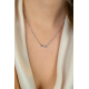 ZINZI zilveren collier met slagvormtussenstuk en ziconia - 2010987