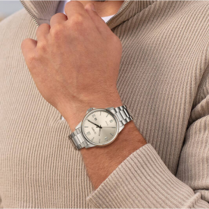 Olympic heren horloge staal met stalen band en grijze wijzerplaat - 2011024 Olympic heren horloge staal met stalen band en grijze wijzerplaat - 2011024