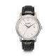 Olympic heren horloge staal met zwart lederen band en witte wijzerplaat - 2011025