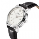 Olympic heren horloge staal met zwart lederen band en witte wijzerplaat - 2011025
