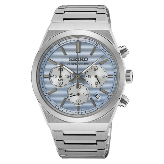 Seiko heren horloge chronoplaat blauw 10BAR - 2011036