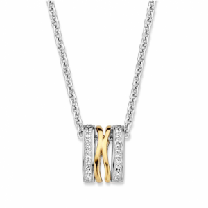 Hanger zilver/goud zirkonia - 2011463