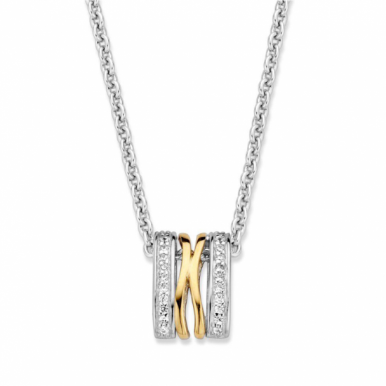 Hanger zilver/goud zirkonia - 2011463