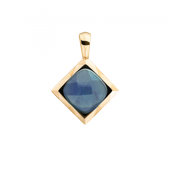 Sparkling Jewels; pendant ocean topaz quartz cushion cut gold plated - 2011198