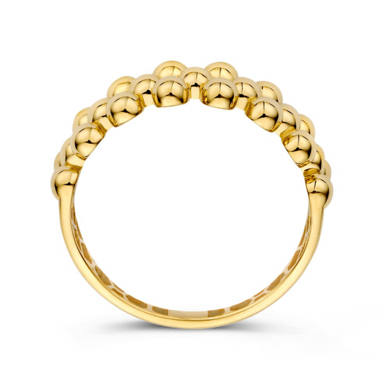 Gouden dames ring met bolletjes - 2011207