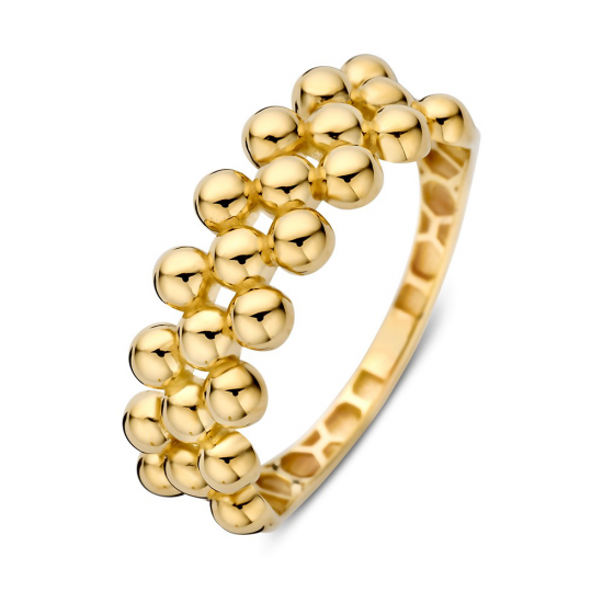 Gouden dames ring met bolletjes - 2011207