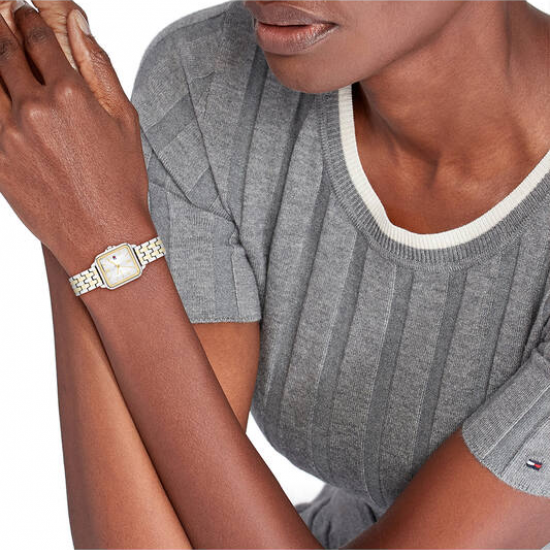 Tommy Hilfiger bicolor dames horloge Mia vierkante kast - 2011214