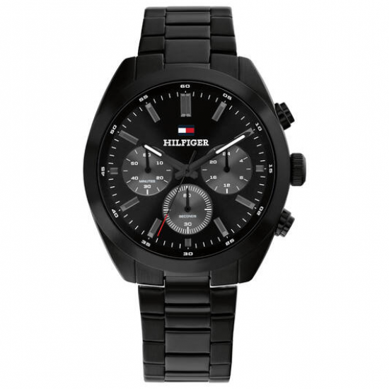 Tommy Hilfiger heren horloge Hudson zwart staal chronograaf 40mm - 2011215