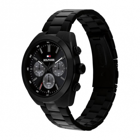 Tommy Hilfiger heren horloge Hudson zwart staal chronograaf 40mm - 2011215
