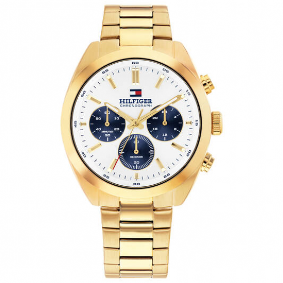 Tommy Hilfiger heren horloge Hudson  staal goudkleurig  chronograaf 40mm - 2011217