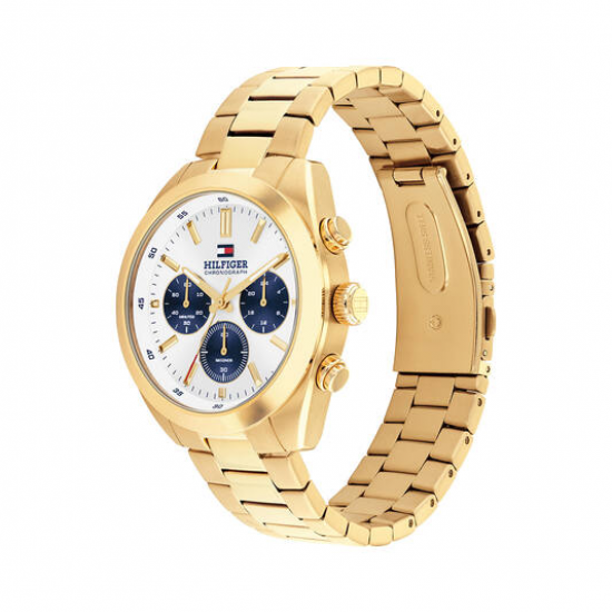 Tommy Hilfiger heren horloge Hudson  staal goudkleurig  chronograaf 40mm - 2011217