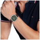 Tommy Hilfiger heren horloge Hudson groene plaat en bruin lederen band - 2011218