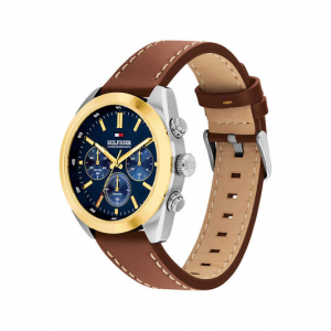 Tommy Hilfiger bicolor heren horloge Hudson blauwe plaat en bruin lederen band - 2011219 Tommy Hilfiger bicolor heren horloge Hudson blauwe plaat en bruin lederen band - 2011219
