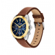 Tommy Hilfiger bicolor heren horloge Hudson blauwe plaat en bruin lederen band - 2011219