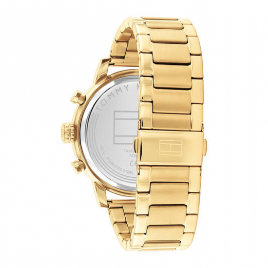 Tommy Hilfiger goudkleurig heren horloge Rocky met olijf groene plaat - 2011223
