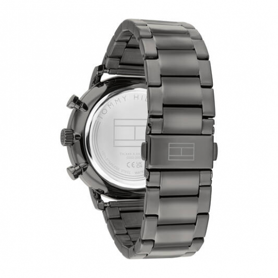 Tommy Hilfiger  heren horloge Legend zwart staal en blauwe skeleton wijzeplaat - 2011224