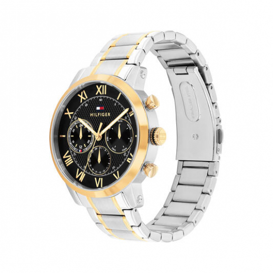 Tommy Hilfiger  heren horloge Oxford staal en zwarte wijzerplaat - 2011225
