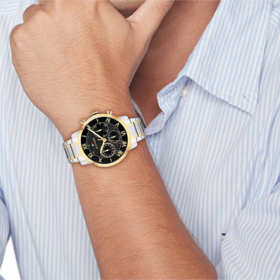 Tommy Hilfiger  heren horloge Oxford staal en zwarte wijzerplaat - 2011225