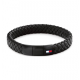 Tommy Hilfiger  heren armband gevlochten zwart leer - 2011227