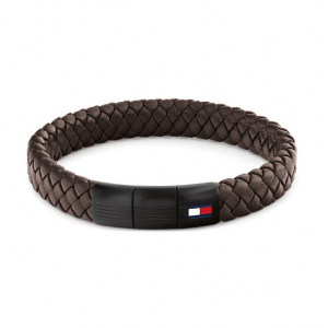 Tommy Hilfiger  heren armband gevlochten bruin leer - 2011228 Tommy Hilfiger  heren armband gevlochten bruin leer - 2011228