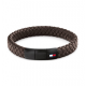 Tommy Hilfiger  heren armband gevlochten bruin leer - 2011228