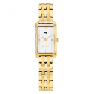 Tommy Hilfiger dames horloge goudkleur langwerpig met witte plaat - 2011245 Tommy Hilfiger dames horloge goudkleur langwerpig met witte plaat - 2011245