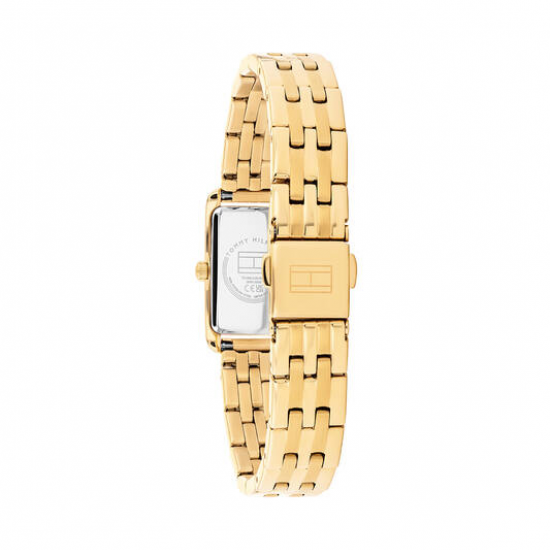 Tommy Hilfiger dames horloge goudkleur langwerpig met witte plaat - 2011245