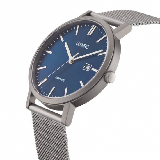 Olympic  titanium heren horloge met blauwe plaat - 2011251