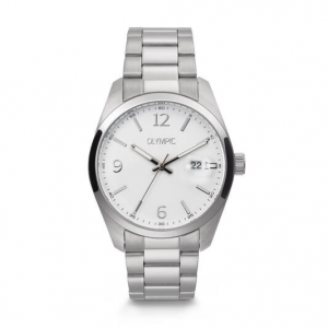 Olympic , herenhorloge louis met stalen band witte plaat - 2011255 Olympic , herenhorloge louis met stalen band witte plaat - 2011255