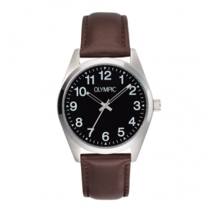 Olympic heren horloge marcel met bruin lederen plaat - 2011256