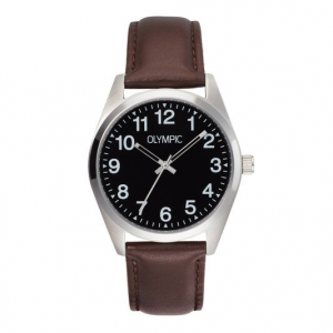 Olympic heren horloge marcel met bruin lederen plaat - 2011256