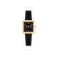 Tommy Hilfiger dames horloge Mia goudkleurig met zwarte lederen band en wijzerplaat, vierkante kast - 2011271