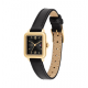 Tommy Hilfiger dames horloge Mia goudkleurig met zwarte lederen band en wijzerplaat, vierkante kast - 2011271