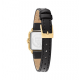 Tommy Hilfiger dames horloge Mia goudkleurig met zwarte lederen band en wijzerplaat, vierkante kast - 2011271