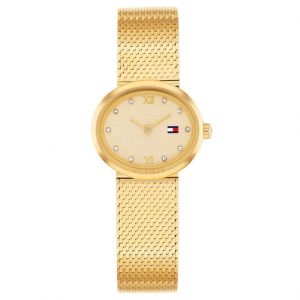Tommy Hilfiger dames horloge Moira goudkleurig met meshband - 2011272 Tommy Hilfiger dames horloge Moira goudkleurig met meshband - 2011272