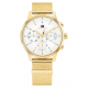 Tommy Hilfiger dames horloge Blake goudkleur met chrono plaat en meshband - 2011276