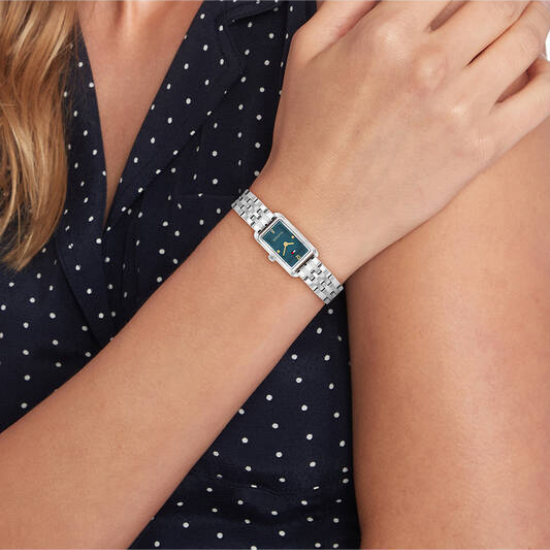 Tommy Hilfiger dames horloge langwerpig met donker groene wijzeprlaat - 2011298