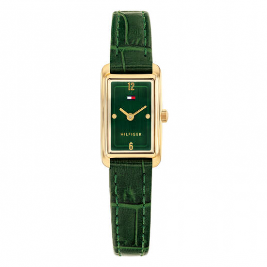 Tommy Hilfiger dames horloge groen met groen lederen band - 2011319