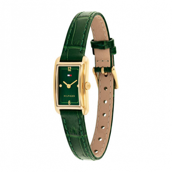 Tommy Hilfiger dames horloge groen met groen lederen band - 2011319
