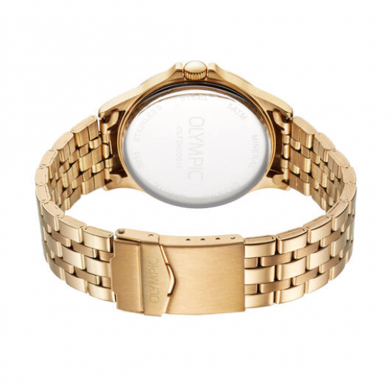 Olympic heren goudkleurig  horloge stalen band en kast - 2011320