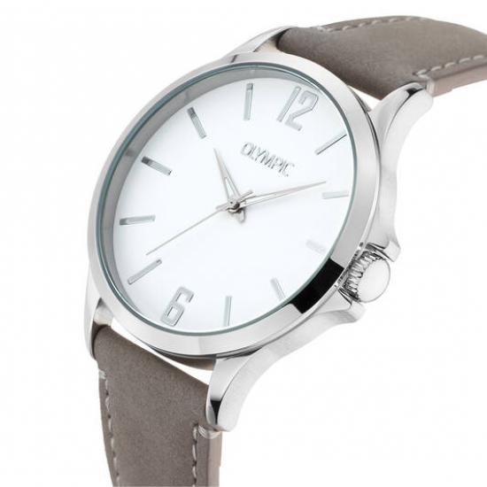 Olympic heren horloge met groen leren band en plaat - 2011321