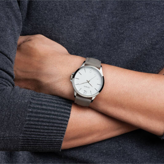 Olympic heren horloge met groen leren band en plaat - 2011321