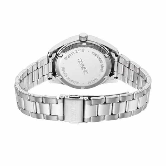 Olympic, dames met stalen  kast en leren band, groene wijzerplaat - 2011324