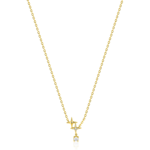 Zinzi verguld collier met twee sterren - 2011421