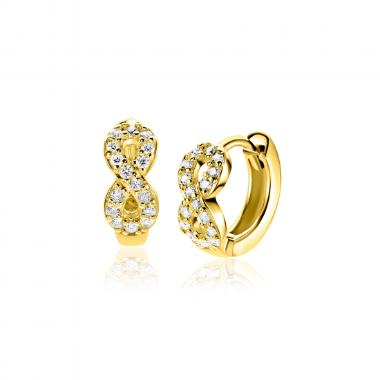 ZINZI Zlv. klapcreool verguld met infinity teken gezet met zirconia's - 2011430