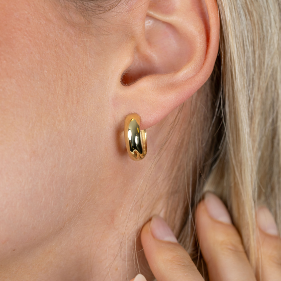 ZINZI Zlv. klapcreool verguld half rond 15.5x5.3mm - 2011432