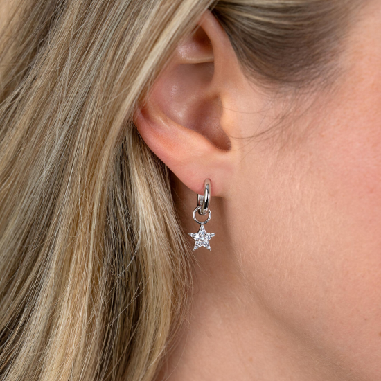 ZINZI zilveren oorbedel ster gezet met zirconia's - 2011433