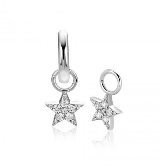 ZINZI zilveren oorbedel ster gezet met zirconia's - 2011433