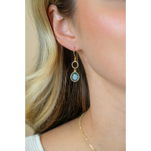 ZINZI zilveren vergulde oorsteker met krul - 2011435